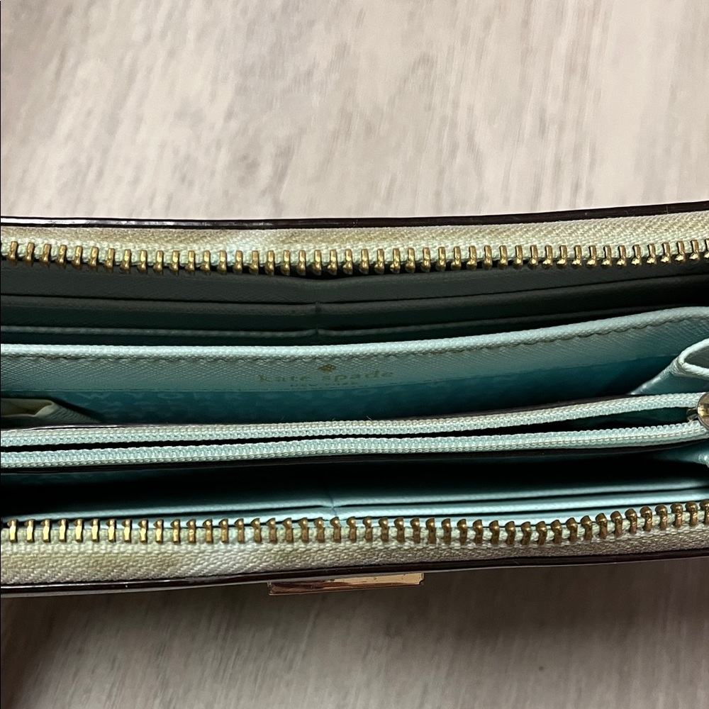 kate spade Colorblock Zip Wallet in Mint, Pink & Navy - Picture 5 of 10
